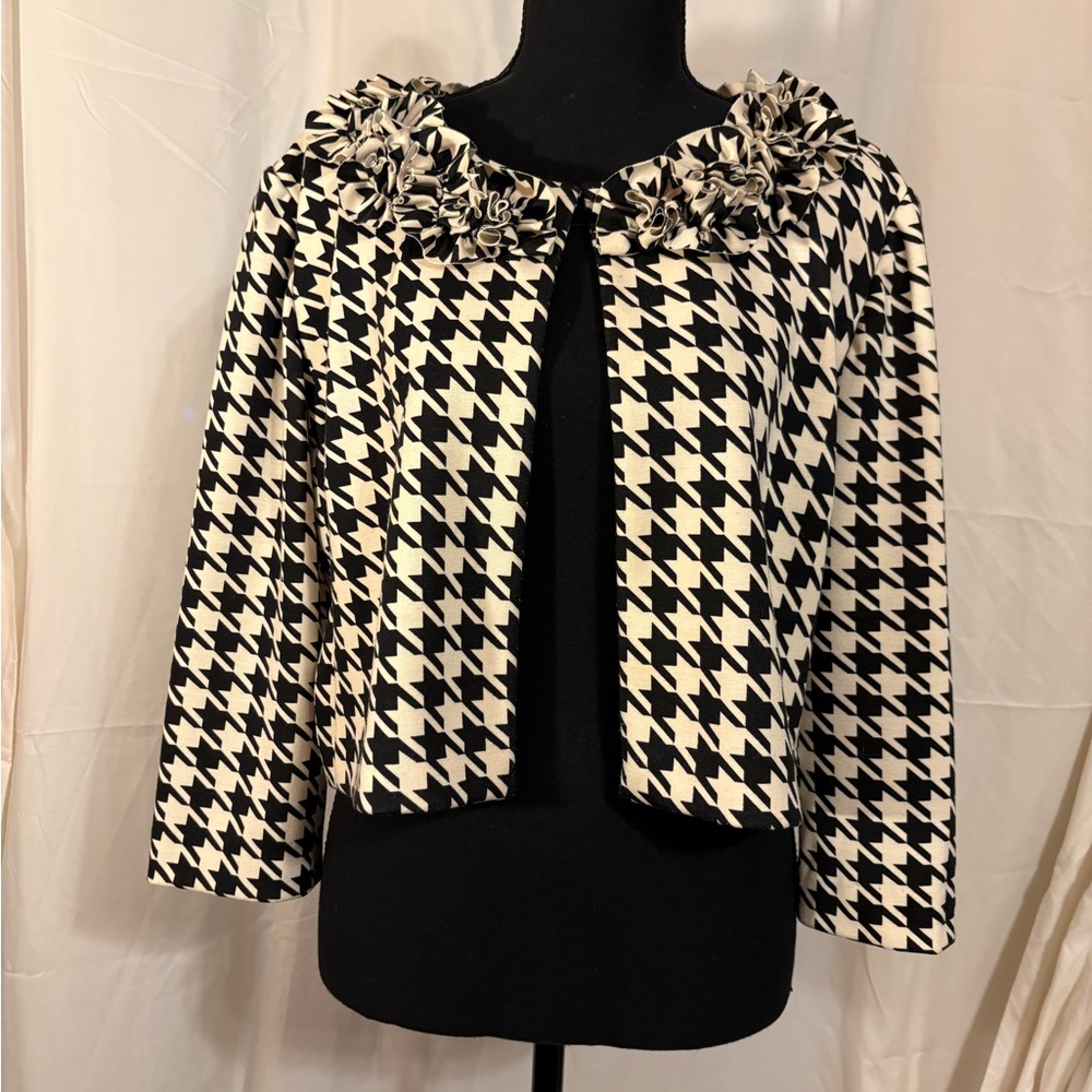Danny & Nicole Black and White Houndstooth Blazer Size 12